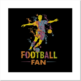 Colorful Football Soccer Distressed Design Posters and Art